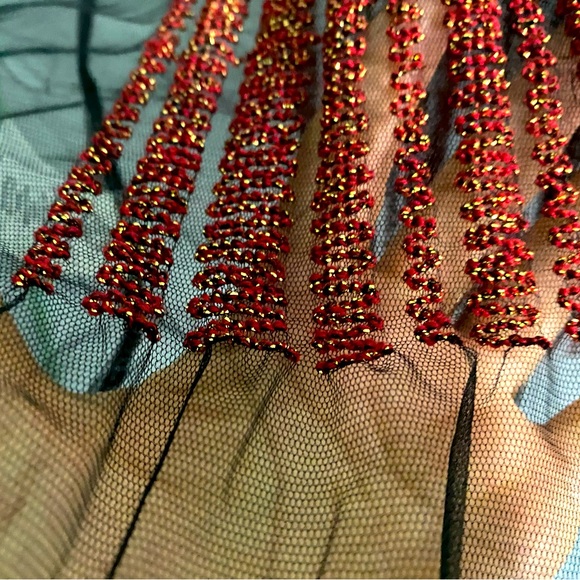 LEGATTE JEANS BY SAVE THE QUEEN MAXI MESH DRESS, SUZE M - Picture 6 of 6